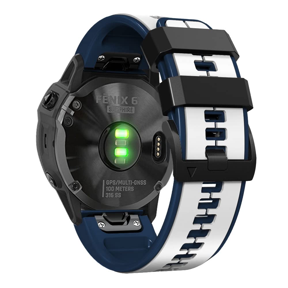 AISPORTS 22mm Quick Fit Watch Strap Compatible with Garmin Fenix 8 47mm/E 47mm/7/7 Pro/6/6 Pro/5/5 Plus Strap Silicone Wristband Bracelet Replacement Strap for Garmin Forerunner 965/955/945/935/745