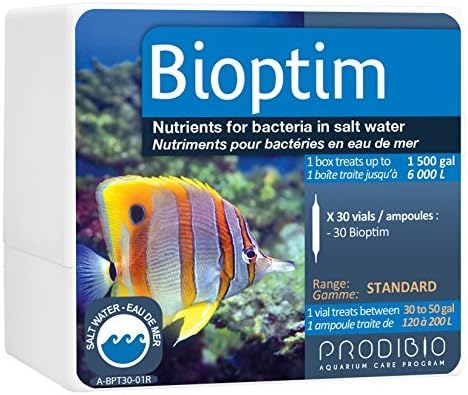 Prodibio Bioptim, Nutrients for Bacteria, Saltwater, 30/1 mL vials, 30 gal and up by Prodibio