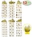 JOYIN 12 PCS Christmas Wine Bottle Bags Gold Foil with Tissue Paper and Name Tags 6 Print Designs for Winter Holiday Xmas Gift Party Favor Decoration, Liquor Lovers and Drinkers Gift Presents