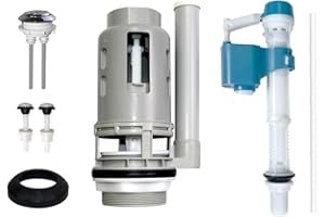 Ulinlo Pouly 3-Inch Dual Flush Valve Repair Kit for 2-Piece Toilet, Suitable for Glacier Bay, Kohler, Aquasource and more. Includes 8.2" Height Flush Valve, Button, Fill Valve, Gasket, Bolts