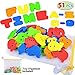 JOYIN 51PCS Foam Bath Stickers Set with Mesh Bath Toy Organizer, Including 26 Letters, 10 Numbers, 8 Sealifes and 6 Transportations, Bathtub Foam Stickers Toy Storage Net for Baby Toddler Kid Shower Time