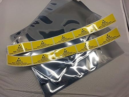 10x Antistatik ESD Abschirmbeutel 320 x 220mm inkl. 10 AntiStatic Aufkleber Ideal für 3,5 Zoll 8,9cm Festplatten aber auch fü
