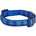 Blueberry Pet Soft & Comfy Scottish Hudson Blue Plaid Tartan Designer Padded Dog Collar, Adjustable, Medium, Canvas & Neoprene, Dog Collars for Medium Dogs, Soft Padded, Eco Friendly