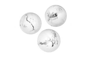 Creative Scents White Marble Look 2.75” Decorative Balls for Bowls – Set of 3 Decorative Orbs Spheres for Coffee Table Center