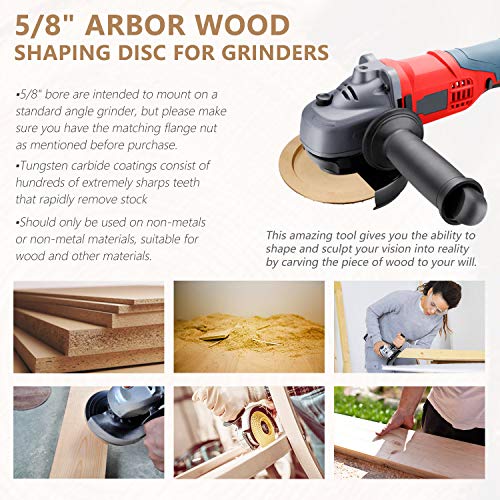 BOEEMI Wood Carving Disc Angle Grinder Wood Grinder Disc with