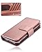 iPhone 8 Case, iPhone 7 Wallet Case, Crosspace Premium PU Leather Flip Wallet Case 2-in-1 Protective Magnetic Shell Credit Card Holder and Wrist Lanyard for Apple iPhone 7 iPhone -Smooth Champagne