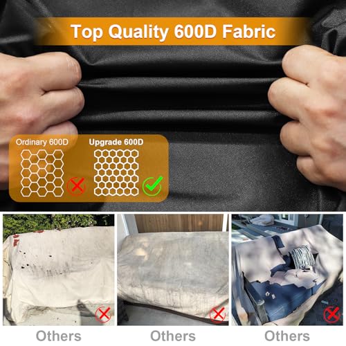 Kipiea Patio Sofa Cover, Heavy Duty 600D Outdoor Couch Cover Waterproof Winter, 2-Seat Patio Furniture Cover Loveseat, Outdoor Sofa Covers with Anti UV and No Tears, No Fading (60" W x 34" D x 31" H)