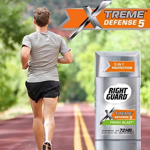 RIGHT GUARD XTREME DEFENSE ANTIPERSPIRANT DEODORANT INVISIBLE SOLID STICK, FRESH BLAST, 2.6 OUNCE TWIN PACK (PACK OF 3)