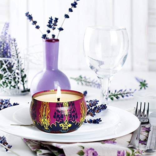 YIH Gift Package Scented Candles Lemon, Fig, Lavender, Spring Fresh,Rose ，Jasmine，Vanilla，Bergamot，Natural Soy Wax Portable Travel Tin Candle,Set of 8 - Thumbnail 6