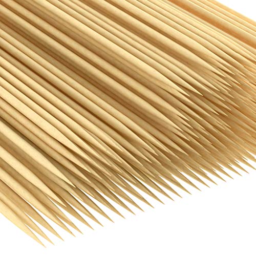 CandyHome Natural Bamboo Skewers for Shish Kabob, BBQ, Appetizer, Vegetables, Cheese, Fruit, Corn and More Food, 6 inch 200 Pcs