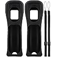 Lactivx 2X Wii Silicone Case Cover with Wrist Strap for Wii Remote Controller (Black)
