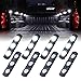 Xprite Led Rock Light for Bed Truck, 24 LEDs Cargo Truck Pickup Bed, Off Road Under Car, Foot Wells, Rail Lights, Side Marker LED Rock Lighting Kit w/Switch White - 8 PCs primary