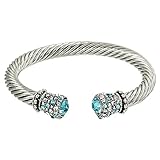 Falari Cable Wire Bracelet Rhinestone Crystal