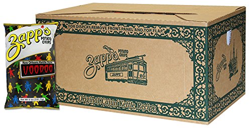 Zapp's New Orleans Kettle-Style Potato Chips, Voodoo Flavor - Crunchy Chips with a Spicy Kick, Great for Lunches or Snacking on the Go, 5 oz. Bag (Pack of 12)