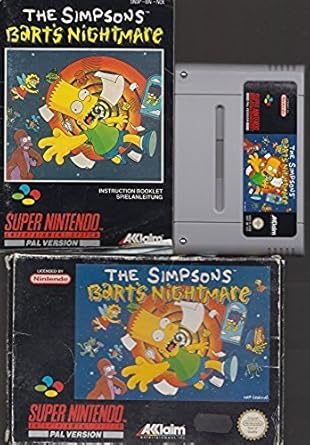 The Simpsons Bart's Nightmare Super Nintendo SNES - Complet boîte + notice FR PAL FAH très bon état - Jeux vidéo