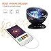 Remote Control Ocean Wave Projector, Ausein 12 LED&7 Color Modes Aurora Color Changing Night Light Projector Baby Soother Built in Relaxing Music Player for Kids Bedroom Living Room with Timer (Black)