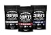 Bourbon Barrel Aged Coffee Ground Set, Single Origin Sumatra Whiskey, Ethiopian Rye, Rwanda Rum Roasted Coffee Beans (Ground, 4 Ounce (Pack of 3))