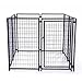 ALEKO Steel Dog Kennel Playpen | Indoor Outdoor Pen for Small/Medium/Large Puppy/Dog | 5'x5'x4' Large Galvanized Steel Kennel| Anti-Rust | Portable Travel Pet Kennel |(Black DK5X5X4SQ)