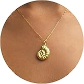 Plenky Gold Necklace for Women-14K Gold Plated Bow,Dragon,Shell, Palm Tree, Seahorse, Conch Shell,Sardines, Cowboy Boot,Bat,Bunny Pendant Beachy Jewelry for Women Gifts