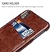 iPhone X Case, Benuo [Card Slot Vintage Series] Genuine Leather Case with 2 Card Slots, Ultra Slim Leather Case Back Cover for iPhone X (Stylish Brown)