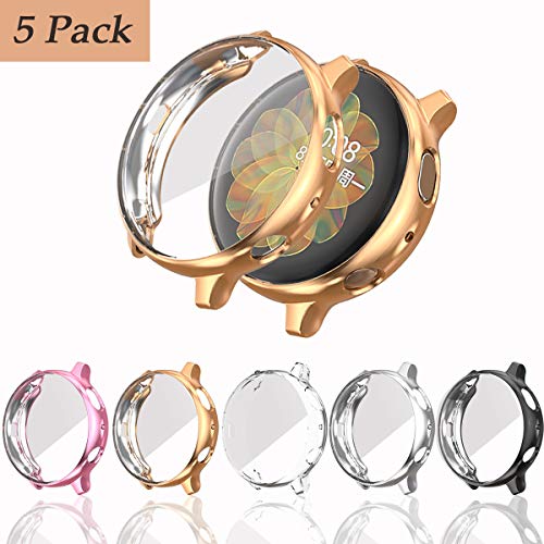 [5 Pack] Samsung Galaxy Watch Active 2 40mm Screen Protector Case,JZK Soft Slim TPU All Around Protective Shell Anti-Scratch Case Bumper Cover Case for Samsung Galaxy Active 2 40mm Accessories - Thumbnail 7
