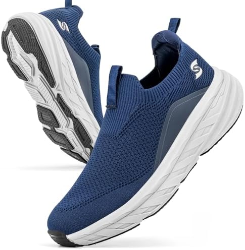 MrToNo Mens Slip On Trainers Shoes Mesh Lightweight Walking Shoes