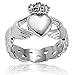 Stainless Steel Irish Claddagh with Celtic Knot Eternity Design Ring - Size 7.0