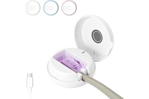ELMWAY Toothbrush Holder, Toothbrush Cleaner Case, Portable USB Charging Toothbrush Cover with U V-C Light, Travel Toothbrush Holder