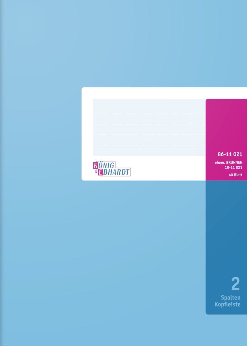 König & Ebhardt 8611021, Efalin Envelope, 2 Columns Account, 210 x 255 mm, 40 Sheets, Light Blue