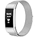 GEAK Fitbit Charge 2 Bands Metal,Magnetic Milanese Stainless Steel Replacement Accessories for Fitbit Charge2, Small & Large,Silver, Champagne, Rose Gold, Black, Colorful, Lavender