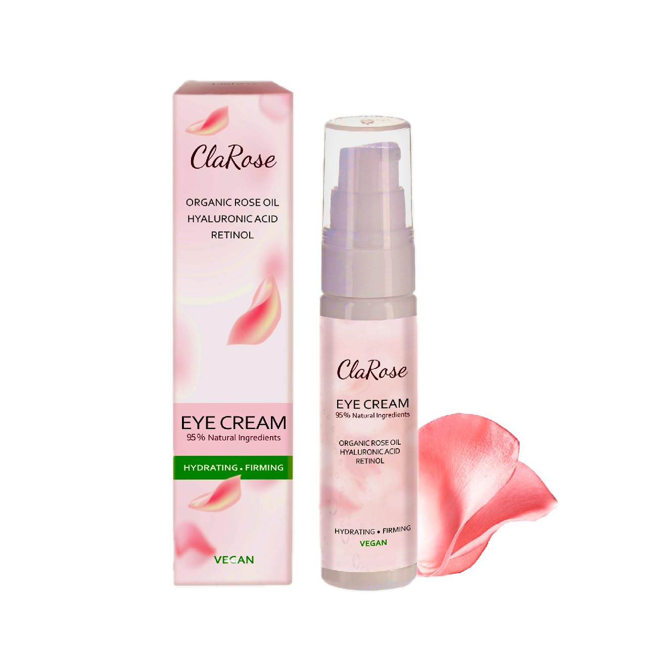 ClaRose Hyaluronic acid Anti-ageing Eye Cream with Organic Rose oil; 30ml