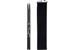 lyumengg Drum Sticks, 5A Drumsticks Black Hickory Wood Drumsticks With Storage Bag, 1 Pair