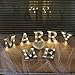 DELICORE Valentine Gift – Light Up Marry Me Sign with Warm White LEDs - Proposal Sign - Will You Marry Sign - Wedding Sign - Engagement Sign - Romantic Proposal – 4.21” Tall Silver Color - Marry ME