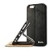 iPhone 6 Case, Labato Genuine Leather Stand Case Magnetic Cases/Covers Compatible with IOS8 Fold Stand&Window Open Case+100% Handmade Folio flip case for Apple iPhone 6 4.7'', Black Lbt-IP6-12L10