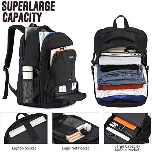 Extra Large Backpack for Men,Durable Travel Laptop Backpack Gifts for Women Men with USB Charging Port,TSA Friendly Big Business Computer Bag College School Bookbags Fit 17 Inch Laptops 45L,Black 3 Extra Large Backpack for Men,Durable Travel Laptop Backpack Gifts for Women Men with USB Charging Port,TSA Friendly Big Business Computer Bag College School Bookbags Fit 17 Inch Laptops 45L,Black