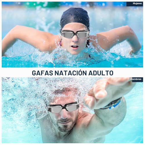 Ambienden Swimming Goggles Men Women for Adults – Anti-Fog HD Lenses, UV Protection, Waterproof, Suitable for Training, Competition and Swimming Pool – Unisex Swimming Goggles with Secure Fit
