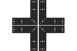 Andorm 4pcs Black Steel L Bracket Heavy Duty 10x10 for 4x4, 6x6 Wood Post, Pergola, Truss, Corner Mount