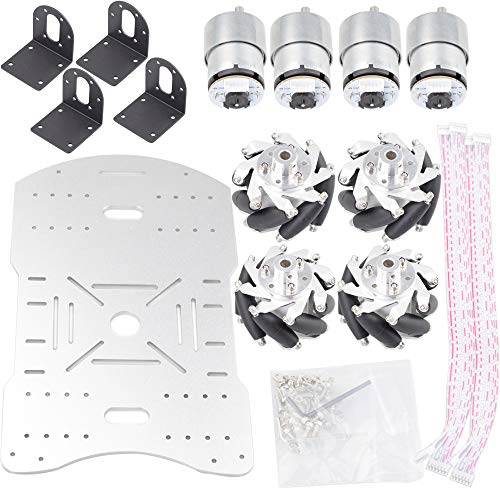 Moebius Metal Mecanum Omni Wheel Robot Car Kit with 4pcs DC 12V Speed ...
