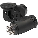 Marinco 70A Trolling Motor Plug and Receptacle Kit | For 12V to 48V systems; supports 2- or 3-wire setups; accepts up to 6 AWG cable; watertight keyed connection