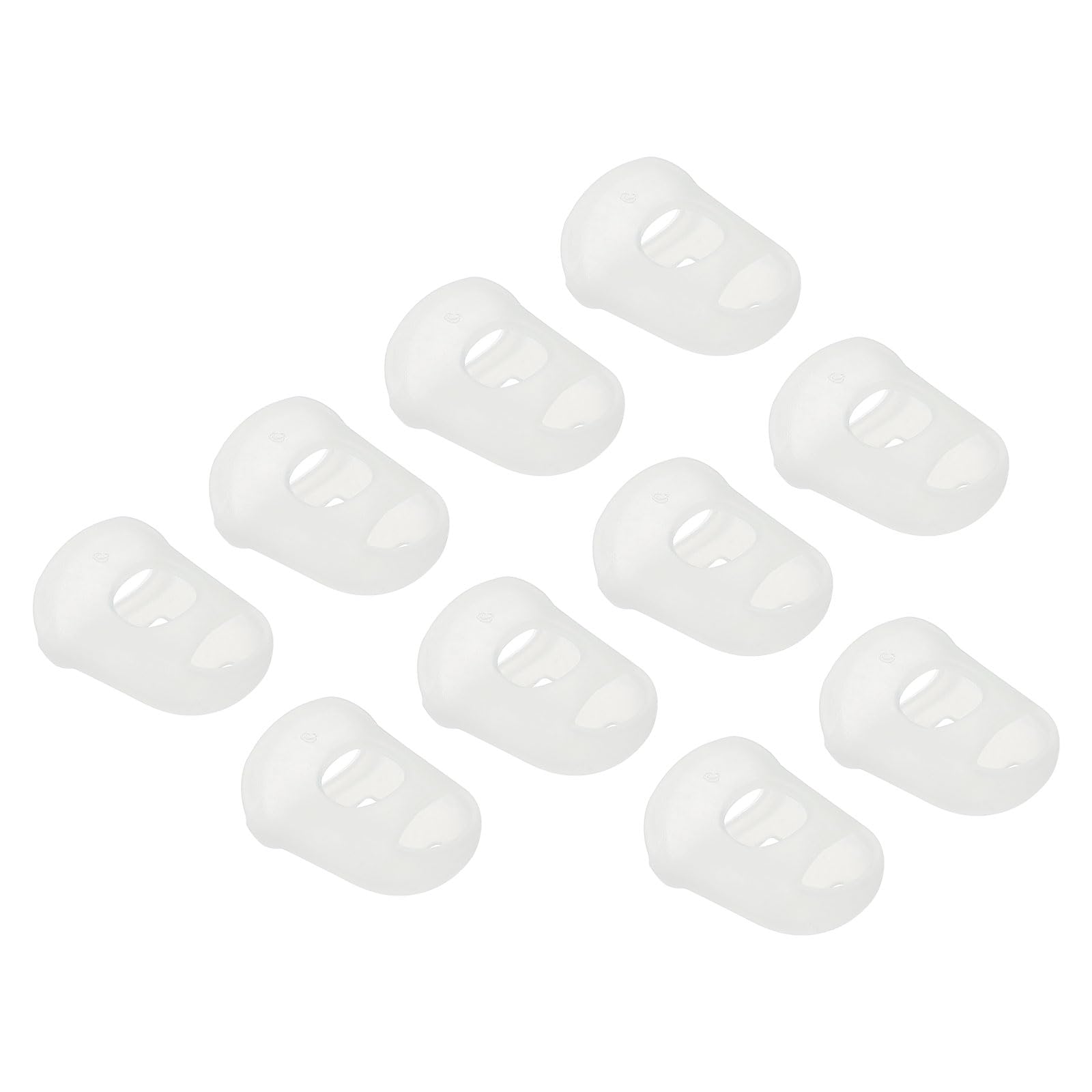 PATIKIL Finger Tips Anti Slip Fingertip Protector, 20 Pack Silicone Finger Guard for Paper Sorting Sewing Guitar Playing, Transparent XS Size