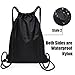 Savanaha Drawstring Backpack Waterproof Sackpack Double Sturdy Sports Backpack 2 Sizes(Black 2-L)