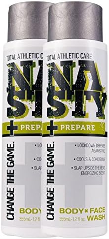NASTY Prepare Body and Face Wash with Peppermint, Eucalyptus & Jojoba, 12 oz (Pack of 2)