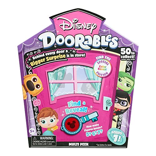 Disney Doorables Multi Peek Series 7, Collectible Blind Bag Inspired Mini Figures, SOfficially Licensed Kids Toys for Ages 5 Up by Just Play