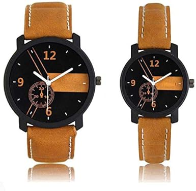 New Premium Black and Brown Dial Couple Watch for Men & Womens