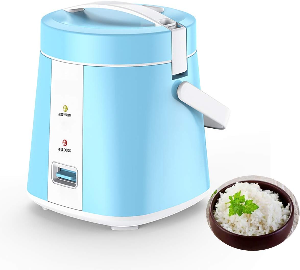 GAYBJ Rice Cooker (200W) Keep-Warm Function Premium-Quality Inner Pot Spatula and Measuring Cup Rice for up to Three People,Blue