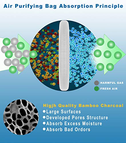 image for TINGGAOLI Activated Charcoal Odor Absorber Air Purifier Bags (8 Pack &