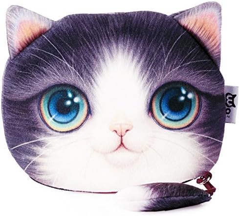 LexBu Women Zipper Cartoon Cat Coin Purse Change Purse Purple