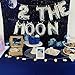 Space Party Balloons 2 the Moon Theme Party Supplies 17Pcs Chrome Silver Galaxy Astronaut Airship Spaceship Chrome Silver Moon Space Man Robot UFO Party Balloon Birthday Banner Decoration