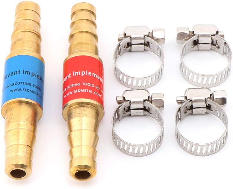Rtengtunn 2Pieces Pipe Flashback Arrestors Of Acetylene Liquefied Gas Propane & Oxygen Fuel - 10 mm