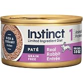 Instinct Limited Ingredient Diet Wet Cat Food, Rabbit, 3 oz (24 Count) | Single animal protein and vegetable recipe, rich &amp; creamy pate texture, real rabbit entree, gentle on sensitive stomachs